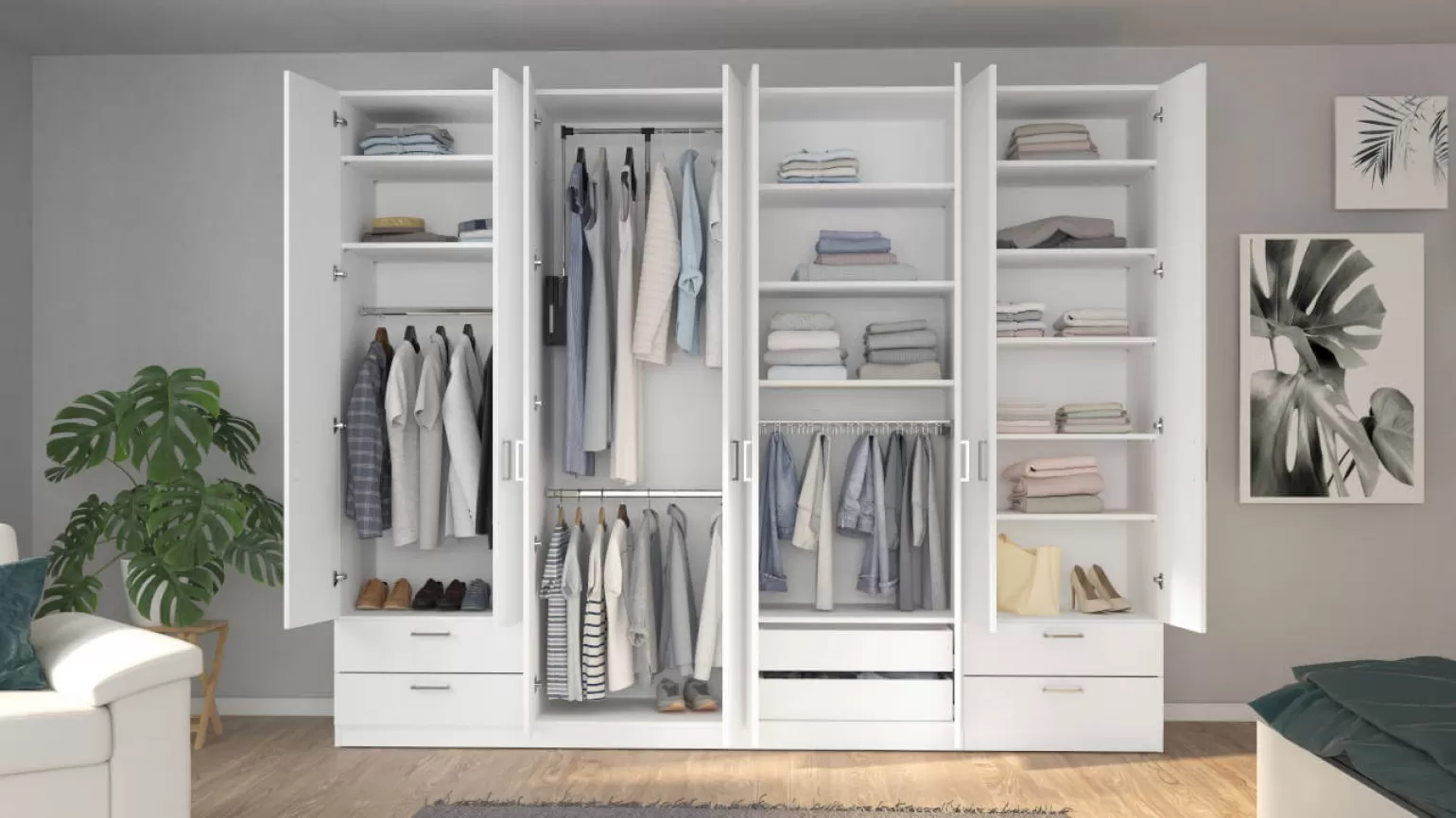 Kleiderschrank nach Maß planen & kaufen - Weiß und andere Dekore Kleiderschrank nach Maß planen & kaufen - Weiß und andere Dekore