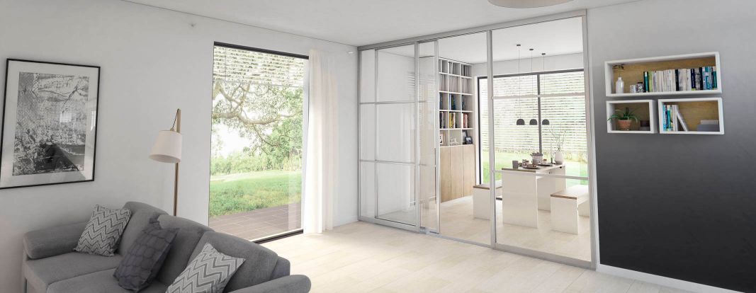 Wohnzimmer Schiebetür für dein Wohnzimmer mit Glaselementen jetzt online konfigurieren